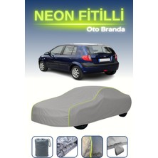 Cemku Gri [hyundai Getz 5 Kapılı 2005 - 2011] Uyumlu Neon Fitilli Araba Brandası, Su ve Toz Geçirmez