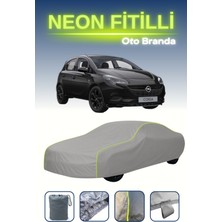 Cemku Gri [opel Corsa 5 Kapılı 2014 - 2019] Uyumlu Neon Fitilli Araba Brandası, Su ve Toz Geçirmez