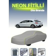 Cemku Gri [seat Ibiza Cupra 2012 - 2017] Uyumlu Neon Fitilli Araba Brandası, Su ve Toz Geçirmez