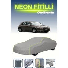 Cemku Gri [chevrolet Celta - 5 Kapılı 2000 - 2021] Uyumlu Neon Fitilli Araba Brandası, Su ve Toz Geçirmez