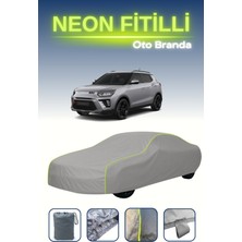 Cemku Gri [ssangyong Tivoli] Uyumlu Neon Fitilli Araba Brandası, Su ve Toz Geçirmez