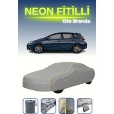 Cemku Gri [toyota Auris 5 Kapılı 2015 - 2018] Uyumlu Neon Fitilli Araba Brandası, Su ve Toz Geçirmez
