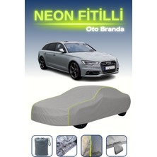 Cemku Gri [audi S6 Avant] Uyumlu Neon Fitilli Araba Brandası, Su ve Toz Geçirmez