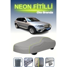 Cemku Gri [bmw X5 (E70) 2010 - 2014] Uyumlu Neon Fitilli Araba Brandası, Su ve Toz Geçirmez