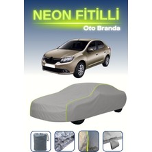 Cemku Gri [renault Symbol] Uyumlu Neon Fitilli Araba Brandası, Su ve Toz Geçirmez