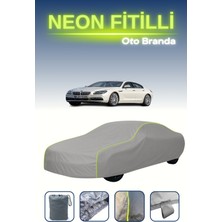 Cemku Gri [bmw 6 Serisi Gran Coupe Lcı (F06) 2015 - 2021] Neon Fitilli Araba Brandası, Su ve Toz Geçirmez