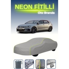 Cemku Gri [volkswagen Golf Gtd 5 Kapılı 2017 - 2021] Neon Fitilli Araba Brandası, Su ve Toz Geçirmez