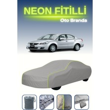 Cemku Gri [suzuki Sx4 Sedan 2006 - 2021] Uyumlu Neon Fitilli Araba Brandası, Su ve Toz Geçirmez