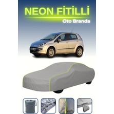 Cemku Gri [fiat Punto Evo 5 Kapılı 2009 - 2012] Uyumlu Neon Fitilli Araba Brandası, Su ve Toz Geçirmez