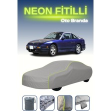Cemku Gri [nissan 180 Sx] Uyumlu Neon Fitilli Araba Brandası, Su ve Toz Geçirmez