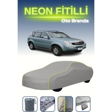 Cemku Gri [ssangyong Rexton 2001 - 2006] Uyumlu Neon Fitilli Araba Brandası, Su ve Toz Geçirmez
