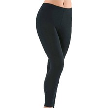 Kadın Düz Desensiz Uzun Bayan Yüksek Bel Penye Tayt Pantolon