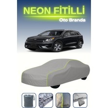 Cemku Gri [kia Niro Plug-In Hybrid 2018 - 2021] Uyumlu Neon Fitilli Araba Brandası, Su ve Toz Geçirmez