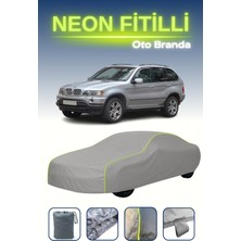 Cemku Gri [bmw X5 (E53) 2000 - 2003] Uyumlu Neon Fitilli Araba Brandası, Su ve Toz Geçirmez
