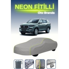 Cemku Gri [kgm Rexton] Uyumlu Neon Fitilli Araba Brandası, Su ve Toz Geçirmez