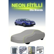 Cemku Gri [nissan Qashqai 2013 - 2018] Uyumlu Neon Fitilli Araba Brandası, Su ve Toz Geçirmez