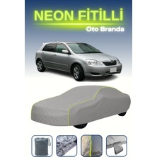 Cemku Gri [toyota Corolla Runx] Uyumlu Neon Fitilli Araba Brandası, Su ve Toz Geçirmez