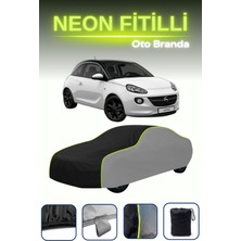Cemku Gri-Siyah-Gri [opel Adam 2013 - 2021] Uyumlu Neon Fitilli Araba Brandası, Su ve Toz Geçirmez