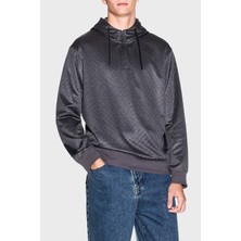 Armani Exchange Pamuk Karışımlı Regular Fit Yarım Fermuarlı Kapüşonlu Sweat Erkek Sweat XM001355 AF16259 F8039