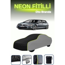 Cemku Gri-Siyah-Gri [volkswagen Golf Gtı 2017 - 2021] Uyumlu Neon Fitilli Araba Brandası