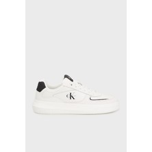Calvin Klein Deri Logolu Sneaker Ayakkabı YM0YM0142601W Erkek Ayakkabı YM0YM01426 01W