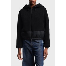 Emporio Armani Yumuşak Dokulu Regular Fit Kapüşonlu Mont Bayan Mont EW001371 AF16465 UC001