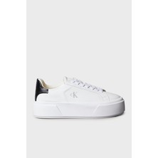 Calvin Klein Deri Logolu Platform Sneaker Ayakkabı YW0YW0192801W Bayan Ayakkabı YW0YW01928 01W