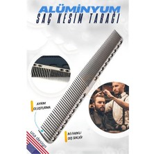 Turk Alüminyum Saç Kesim Tarağı Saç Şekillendirme Düzeltme Tarağı Gri - FEİ1671-6716