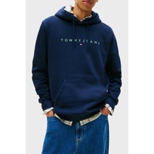 Tommy Jeans Logolu Pamuklu Regular Fit Kapüşonlu Polar Sweat Erkek Sweat DM0DM20746 0gy