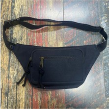 Lacivert Kanvas Bel Çantası 3 Gözlü Bel Çantası Unisex Renkli Omuz ve Bel Çantası Su Geçirmez