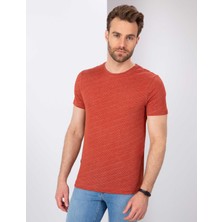 Pierre Cardin Erkek Kiremit Slim Fit Bisiklet Yaka Tişört 50200628-VR031