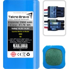 Tekno Bravo (360 S6 Uyumlu) 2900MAH 41,76WH Robot Süpürge Yedek Bataryası
