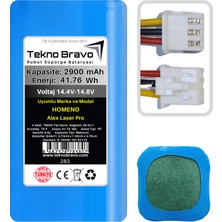 Tekno Bravo (Homend Alex Laser Pro Uyumlu) 2900MAH 41,76WH Robot Süpürge Yedek Bataryası