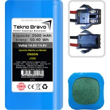 Tekno Bravo (Onson J10C Uyumlu) 3500MAH 50,4WH Robot Süpürge Yedek Bataryası