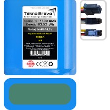 Tekno Bravo (Midea M9 Uyumlu) 5800MAH 83,52WH Robot Süpürge Yedek Bataryası