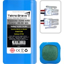 Tekno Bravo (Fantom Galaxy XY38 Uyumlu) 3200MAH 46,08WH Robot Süpürge Yedek Bataryası