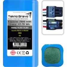 Tekno Bravo (360 S5 Uyumlu) 2900MAH 41,76WH Robot Süpürge Yedek Bataryası