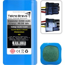 Tekno Bravo (Proscenic M8 Uyumlu) 3200MAH 46,08WH Robot Süpürge Yedek Bataryası