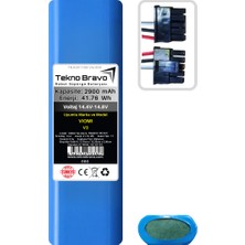 Tekno Bravo (Viomi V3 Uyumlu) 2900MAH 41,76WH Robot Süpürge Yedek Bataryası