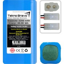 Tekno Bravo (Xiaomi Vacuum Mop Essential G1 Mjstg1 Uyumlu) 3200MAH 46,08WH Robot Süpürge Yedek Bataryası