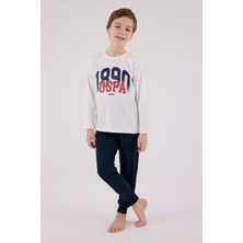 U.s. Polo Assn. Erkek Çocuk Uzun Kol Pijama Takım Beyaz