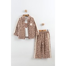 Kız Çocuk Kalp Desen Eşofman Takım 3'lü Takım (2-3-4-5 Yaş)