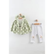 Kız Bebek Peluş Kaban Eşofman Takım (9-12-18 Ay)