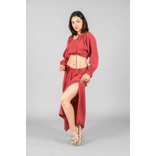 Müslin Kadın Uzun Yırtmaçlı Etek