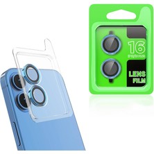 Apple iPhone 16 Plus Tkdw Cl-07 Kamera Lens Koruyucu-Mavi Açık