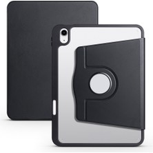 iPad 11.nesil 2025 Kılıf Tkdw Termik Kalem Bölmeli Dönebilen Standlı Kılıf - Siyah