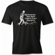24 Kasım Öğretmenler Baskılı T-Shirt - Siyah