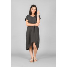 Müslin Kadın Önü Kısa Arkası Uzun Elbise