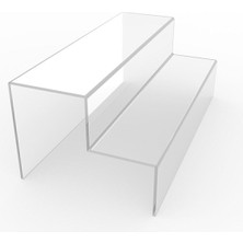 Şeffaf 30CM 2 Katlı Mekan Standı Beyaz, Pratik ve Şık Tasarım