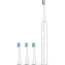 Polosmart Şarjlı Diş Fırçası PSC42 3+1 Başlık Orta Sertlikte Fırça Kılı ile Beyaz Renk